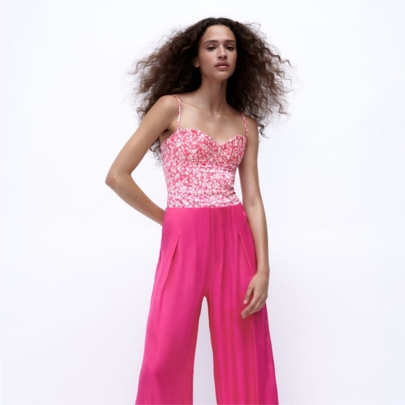 Zara Pink Floral Bodysuit NWT S - Picture 2 of 4